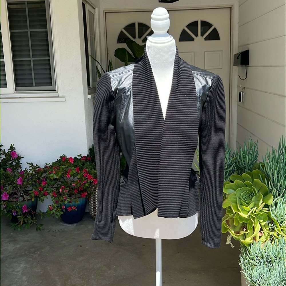 Bebe Leather And Knit Jacket